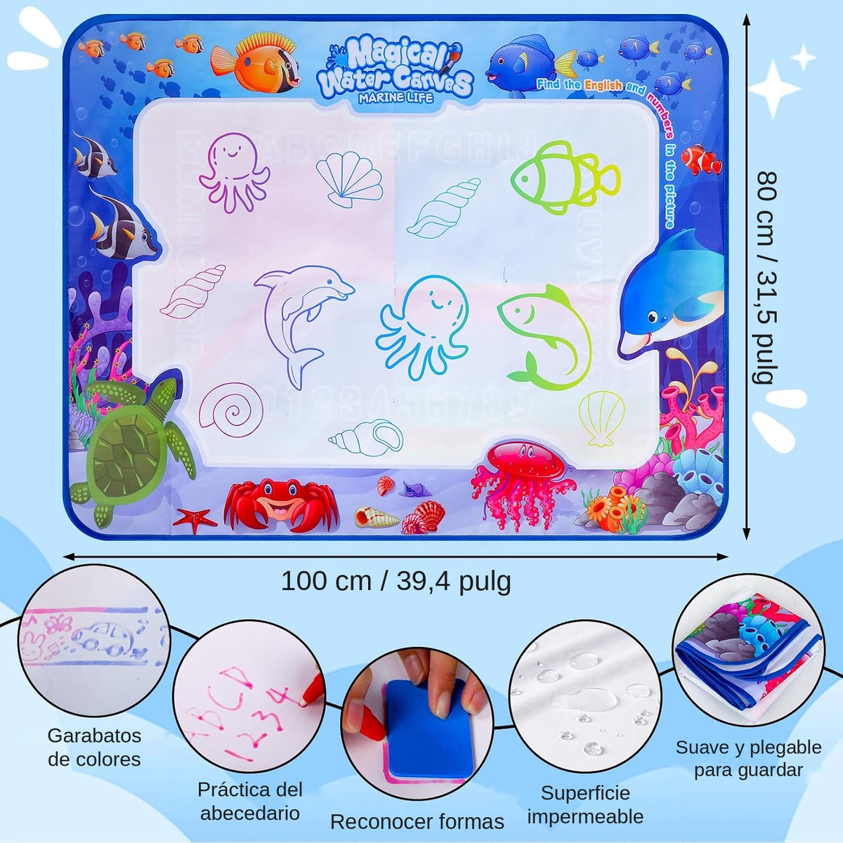 Alfombra mágica para dibujar con agua