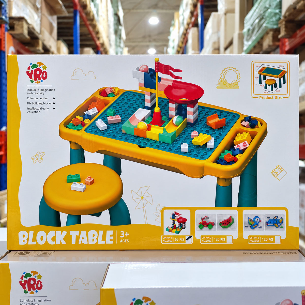 Presentación de la mesa y silla infantiles con bloques