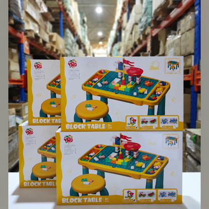 Juego de mesa y silla con bloques: presentación del producto